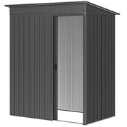 (Dark Grey, 5 x 3.5ft) Outsunny Metal Garden Shed with Effortless Assembly