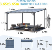 3 x 3m Wall Mounted Pergola Outdoor Aluminium Gazebo Patio Lean to Awning Deck