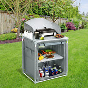 Outdoor Camping Kitchen Cupboard Cook Table Folding Storage Unit Shelf w Handbag