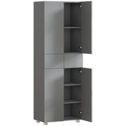 Tall Kitchen Storage Cupboard Cabinet Pantry Grey Freestanding Unit high gloss