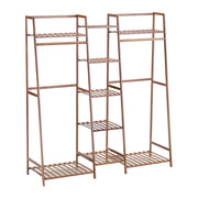Heavy Duty Wooden Hanging Clothes Garment Rail Corner Open Wardrobe Storage Rack
