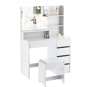 Dressing Table With 5 Drawers LED Mirror Set Makeup Desk Vanity Table Tgjvccszjd