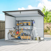 9ft x 6.5ft Garden Storage Shed with Top Window, Metal Outdoor Shed Tool House