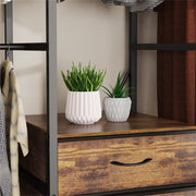 XL-Large Industrial Open Wardrobe Clothes Rail Rack w/Thickened Dust-proof Cover