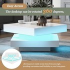 Led Coffee Table With 2 Drawer Storage, High Gloss Coffee Table For Living Room
