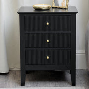 Pair of 3 Drawer Bedside Tables Hales Black Range Bedroom Furniture Set