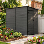 Plastic Garden Shed 8x4 Outdoor Storage Sheds Tool House w/ Floor, Lockable Door