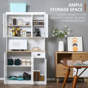 Kitchen Cupboard Storage Cabinet with Adjustable Shelves, White