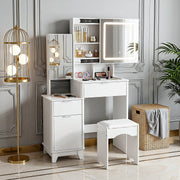 Dressing Table With Drawers Mirror Stool Set Makeup Desk Vanity Table Bedroom He
