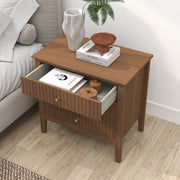 Pair Of Large 3 Drawer Bedside Tables - Hales Dark Wood Range