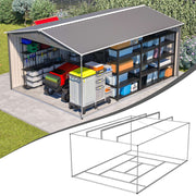 10x14FT Galvanized Metal Garden Shed Lockable Door Tool Storage shed, Grey