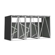 LARGE Triple Wheelie Bin Storage Metal Store Cover Garden Rubbish Dustbin 3 Shed
