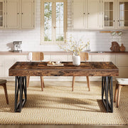 160cm Rectangular Dining Table for 4-6 Farmhouse Kitchen Table for Dining Room