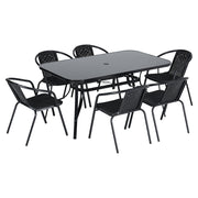 Outdoor Garden Furniture Table And Chairs 4/6 Seat Patio Dining Set Parasol Hole