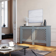 Large Radiator Cover Modern Grey Painted Cross Grill Wood Wall Cabinet Home UK