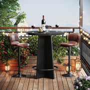 37.4'' Tall Round Bar Table Industrial Wooden Bistro Pub Table for Home Bars