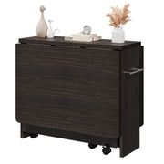 GARVEE Folding Dining Table for 4-6 Drop Leaf Table on Wheels Dark Walnut