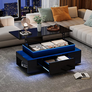 Lift Top Coffee Table !SALE! Black High Gloss LED Storage Drawers Living Room