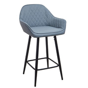 Set of 2 Bar Stools PU Leather Seat Bar Chair for Home Breakfast Kitchen Counter