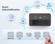 Dehumidifier 12L for Home with Automatic Humidity Sensor & Continuous Drainage