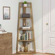 70'' Tall Corner Shelf, 5-Tier Modern Corner Bookshelf Bookcase for Living Room