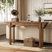 63 Inch Solid Wood Console Table Farmhouse Narrow Sofa Table for Entryway,Foyer
