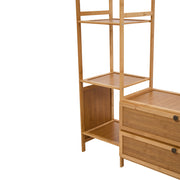Heavy Duty Wooden Hanging Clothes Garment Rail Corner Open Wardrobe Storage Rack