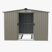 Garden Shed Apex Roof 8X6FT Metal With Free Foundation Base Tools Storage House