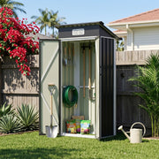 Metal Garden Shed 3X2FT Pent Roof Outdoor Tool Storage House with Lockable Door