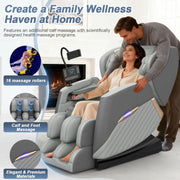 Massage Chair Full Body, 14 Fixed Rollers Heating for Home(Grey) | Zero Gravity
