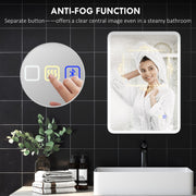 500 x 700 mm Bluetooth Bathroom Mirror with LED Lights Wall Mounted