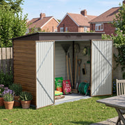 4 x 8ft Metal Garden Shed Outdoor Storage Shed with Lockable Door Weatherproof