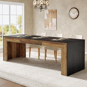 78.7-Inch Rectangular Dining Table Modern Kitchen Table with Wooden Tabletop