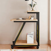 Computer Desk w/ Bottom Shelf,Rolling Study Desk PC Laptop Table for Home Office