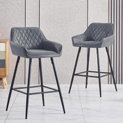 1/2/4X Breakfast Bar Stools Velvet Padded Bar Chairs Seat Kitchen Pub Stool UK