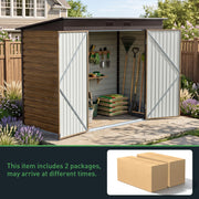 4 x 8ft Metal Garden Shed Outdoor Storage Shed with Lockable Door Weatherproof