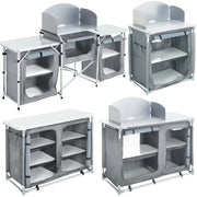 Outdoor Camping Kitchen Cupboard Cook Table Folding Storage Unit Shelf w Handbag