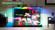 RGB Glass Display Cabinet with Lock, Motion Sensor, Display Case for Figures