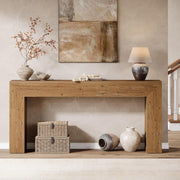 160 cm Extra Long Console Table, Farmhouse Wood Entryway Sofa Table Behind Couch