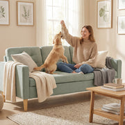 Modern 3 Seater Sofa with Hidden Storage and Rubber Wood Legs