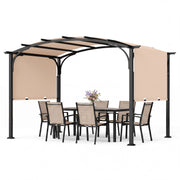 305x242cm Retractable Garden Pergola Sun Shade Canopy