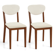 Sherpa Dining Chairs Set of 2 Modern Dining Chair w/Padded Seat-Walnut