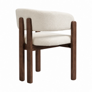 Set of 6 Dining Chairs !SALE! Cream Boucle Solid Wood Dark Wood Armchairs