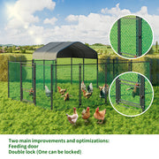 Large Iron Walk-in Chicken Run Coop Cage Hens Rabbit Dogs Ducks Chickens Poultry