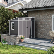 6x4 FT Large Plastic Shed Outdoor Garden Tools Storage House with 2 Door, Window