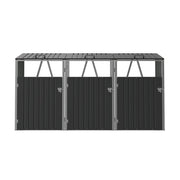 Triple Wheelie Bin Storage Metal Store Cover Garden Rubbish Dustbin 3 Shed Cabin