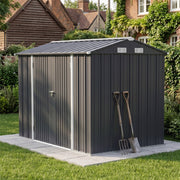 10 x 7ft Metal Garden Shed Apex Roof Outdoor Storage Sheds Tool House Lockable