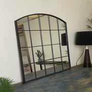 Large Window Garden Rustic Mirror Wall Mounted Metal Frame Indoor Outdoor Decors