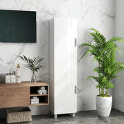 High Gloss Slimline Bathroom Tallboy Free Standing Cabinet Tall Storage Cupboard