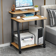 Computer Desk w/ Bottom Shelf,Rolling Study Desk PC Laptop Table for Home Office